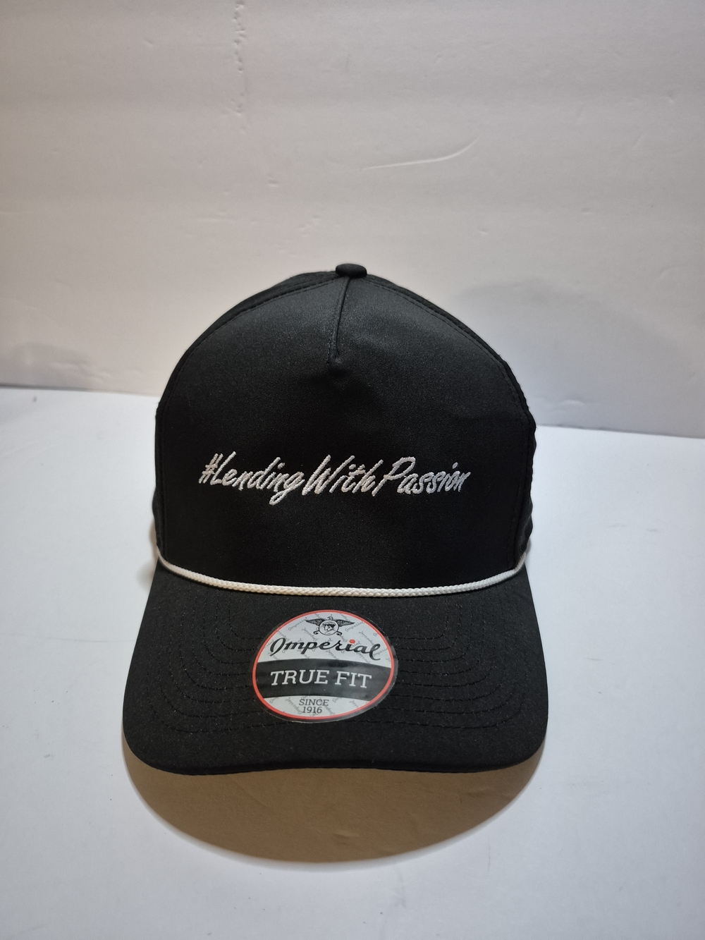 Imperial Black Baseball Cap with 'Blending With Passion' Embroidery
